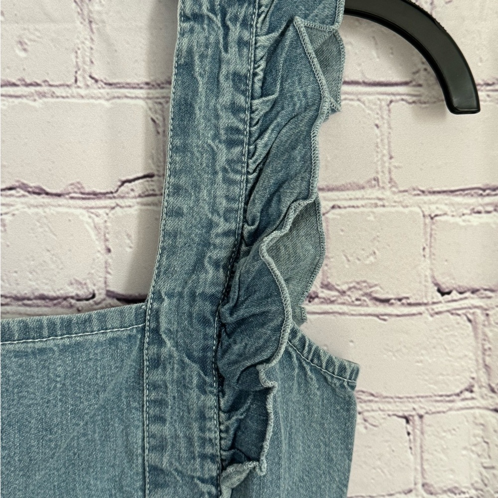 Denim Ruffle Strap Dress - Picture 3 of 8